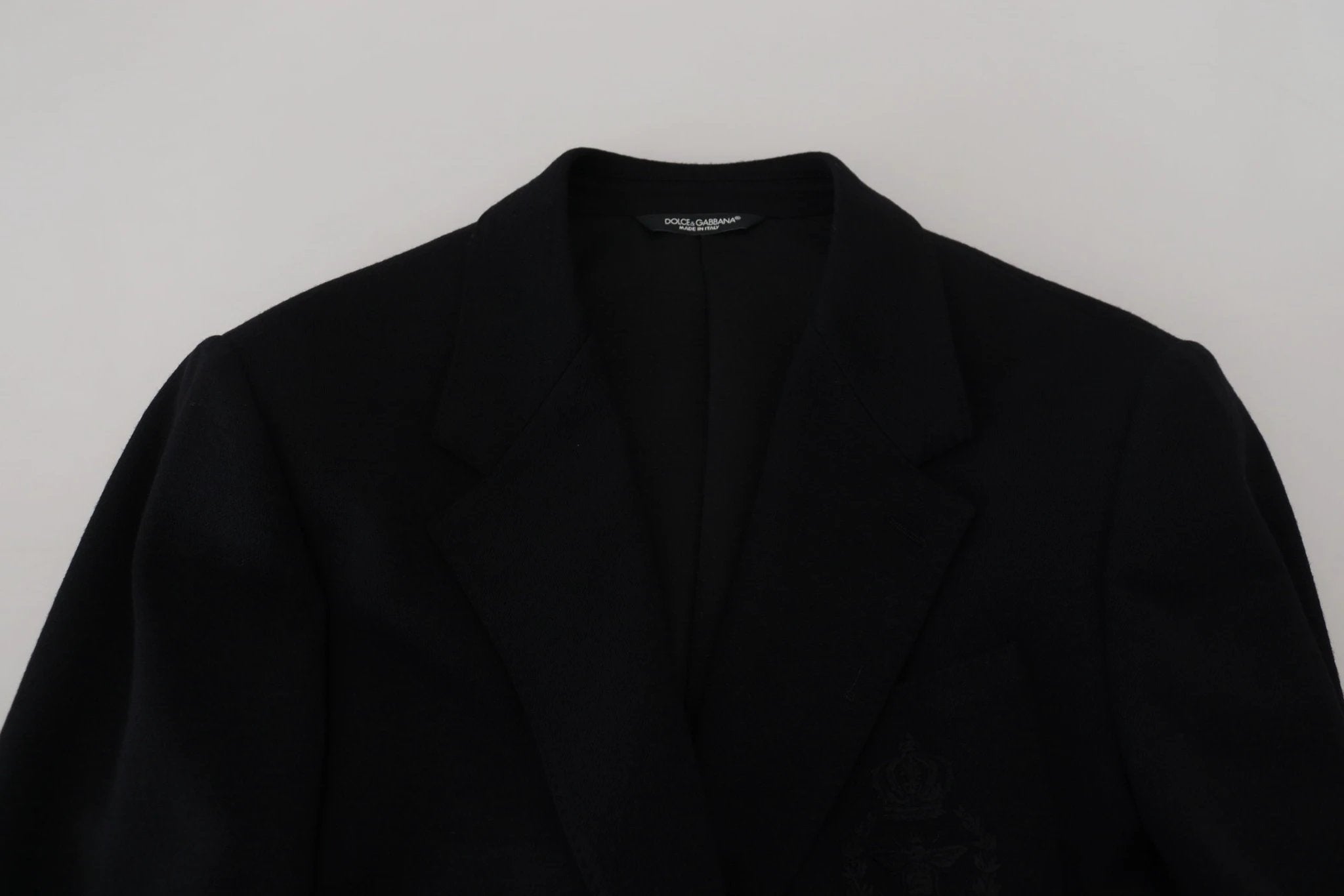 Dolce & Gabbana Black Wool Crown Slim Fit Jacket Blazer by Dolce & Gabbana