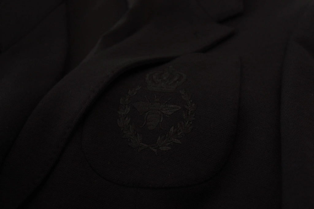 Dolce & Gabbana Black Wool Crown Slim Fit Jacket Blazer by Dolce & Gabbana