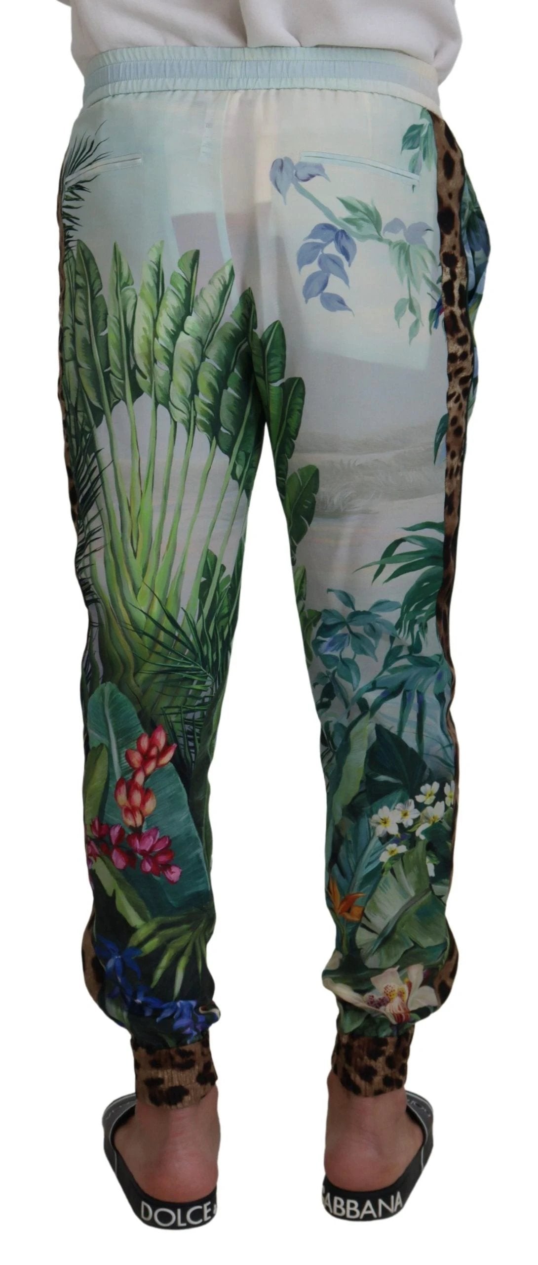 Dolce & Gabbana White Floral Printed Men Jogger Pants by Dolce & Gabbana