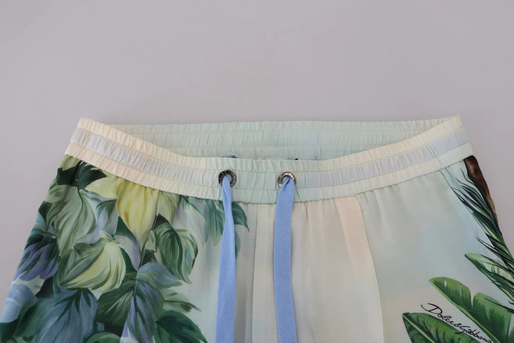 Dolce & Gabbana White Floral Printed Men Jogger Pants by Dolce & Gabbana