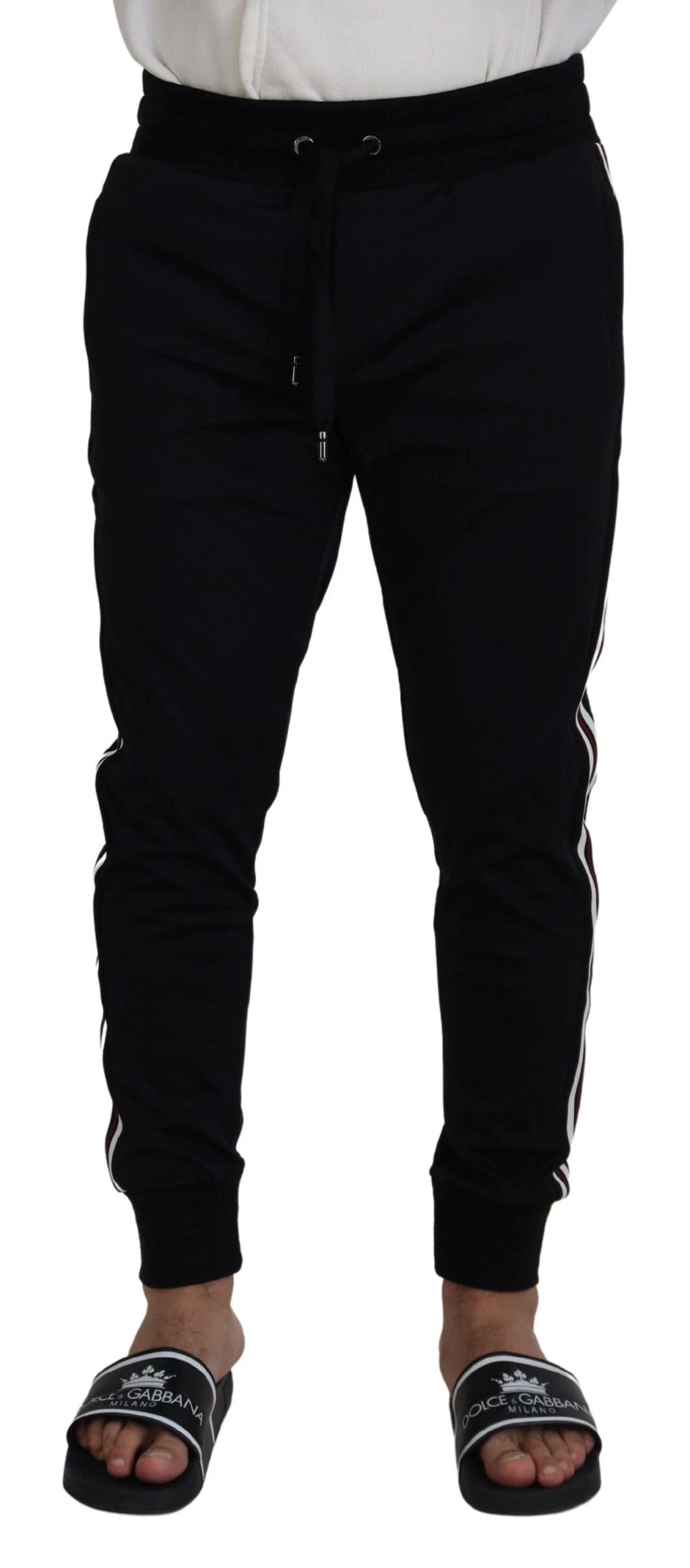 Dolce & Gabbana Black DG Print Mens Jogger Pants by Dolce & Gabbana