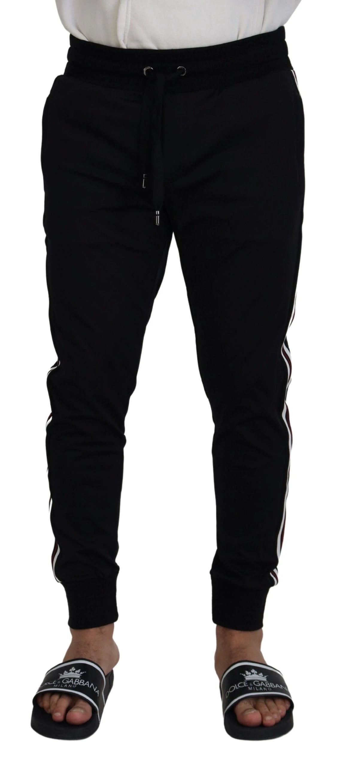Dolce & Gabbana Black DG Print Mens Jogger Pants by Dolce & Gabbana