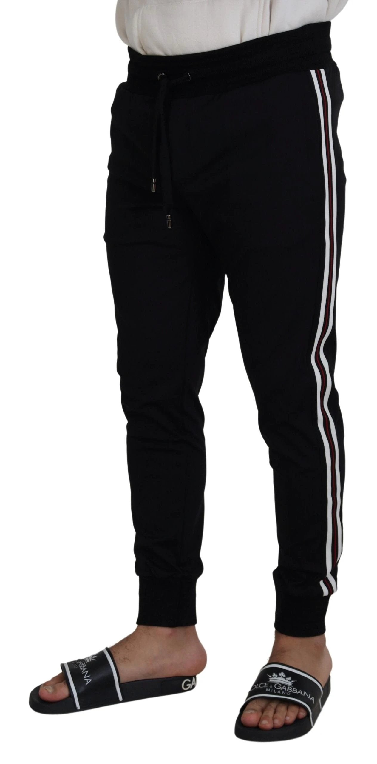 Dolce & Gabbana Black DG Print Mens Jogger Pants by Dolce & Gabbana