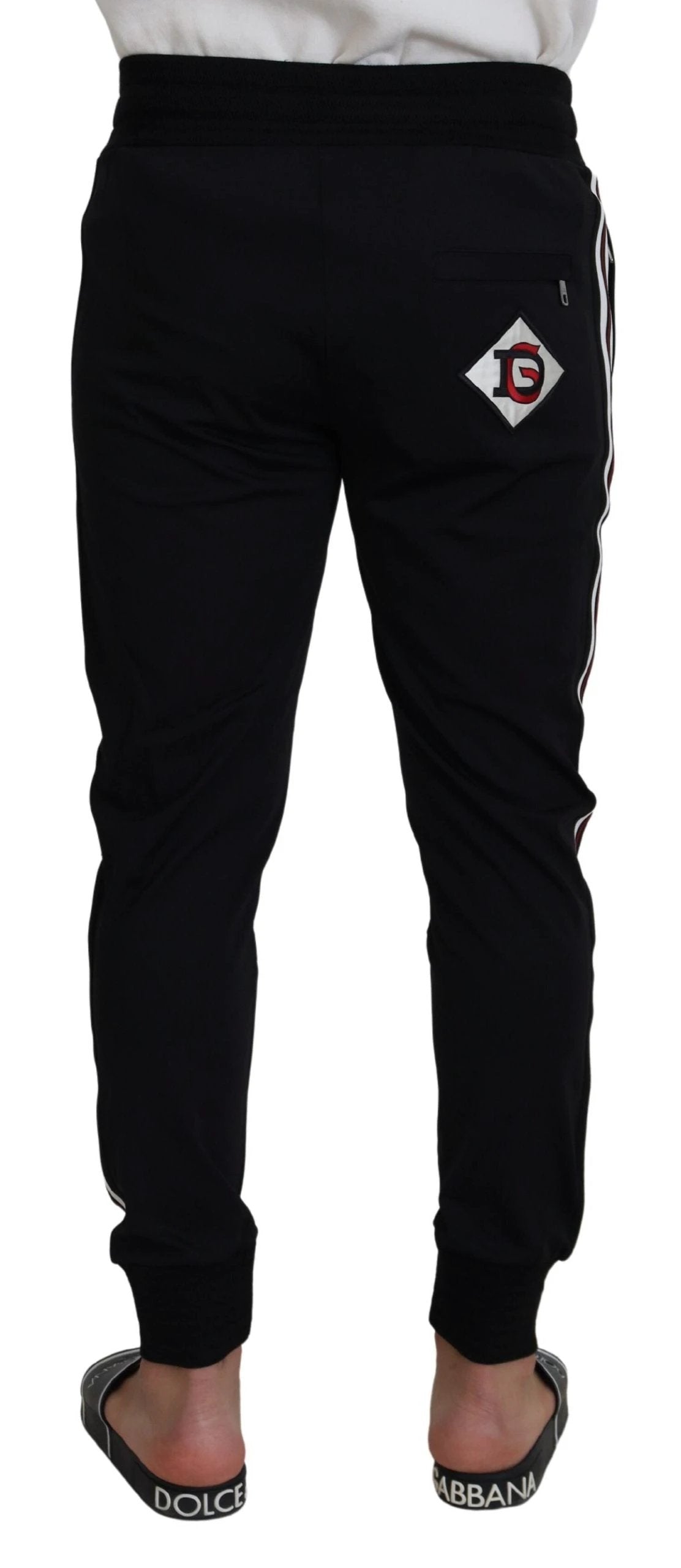 Dolce & Gabbana Black DG Print Mens Jogger Pants by Dolce & Gabbana