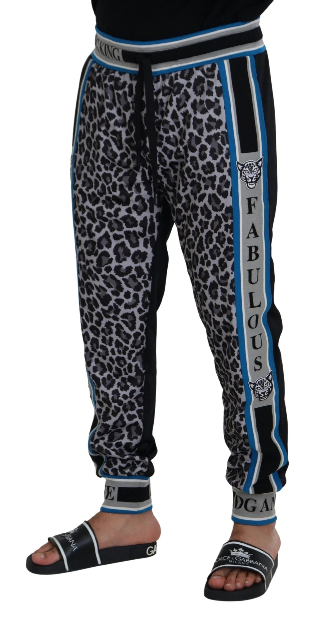 Dolce & Gabbana Multicolor DG King Leopard Print Jogger Pants by Dolce & Gabbana