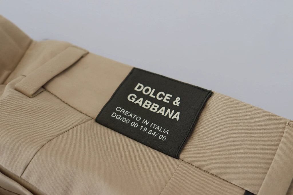 Dolce & Gabbana Brown Black Cotton Chino Men Pants by Dolce & Gabbana