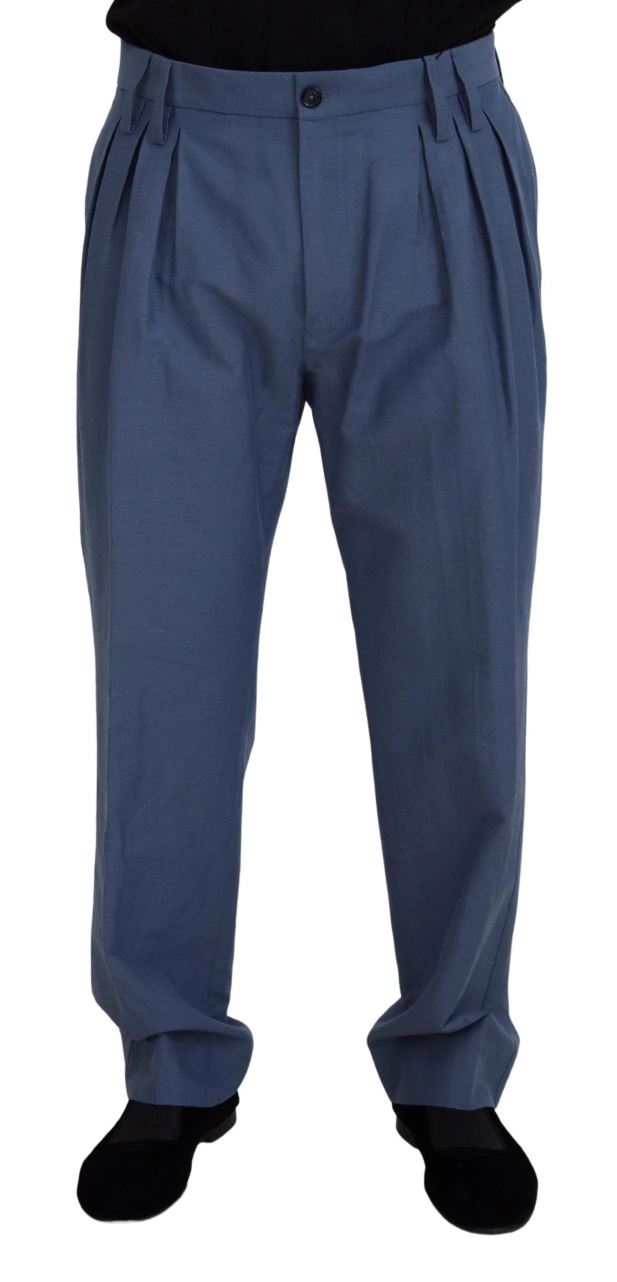 Dolce & Gabbana Blue Linen Chino Men Formal Pants by Dolce & Gabbana