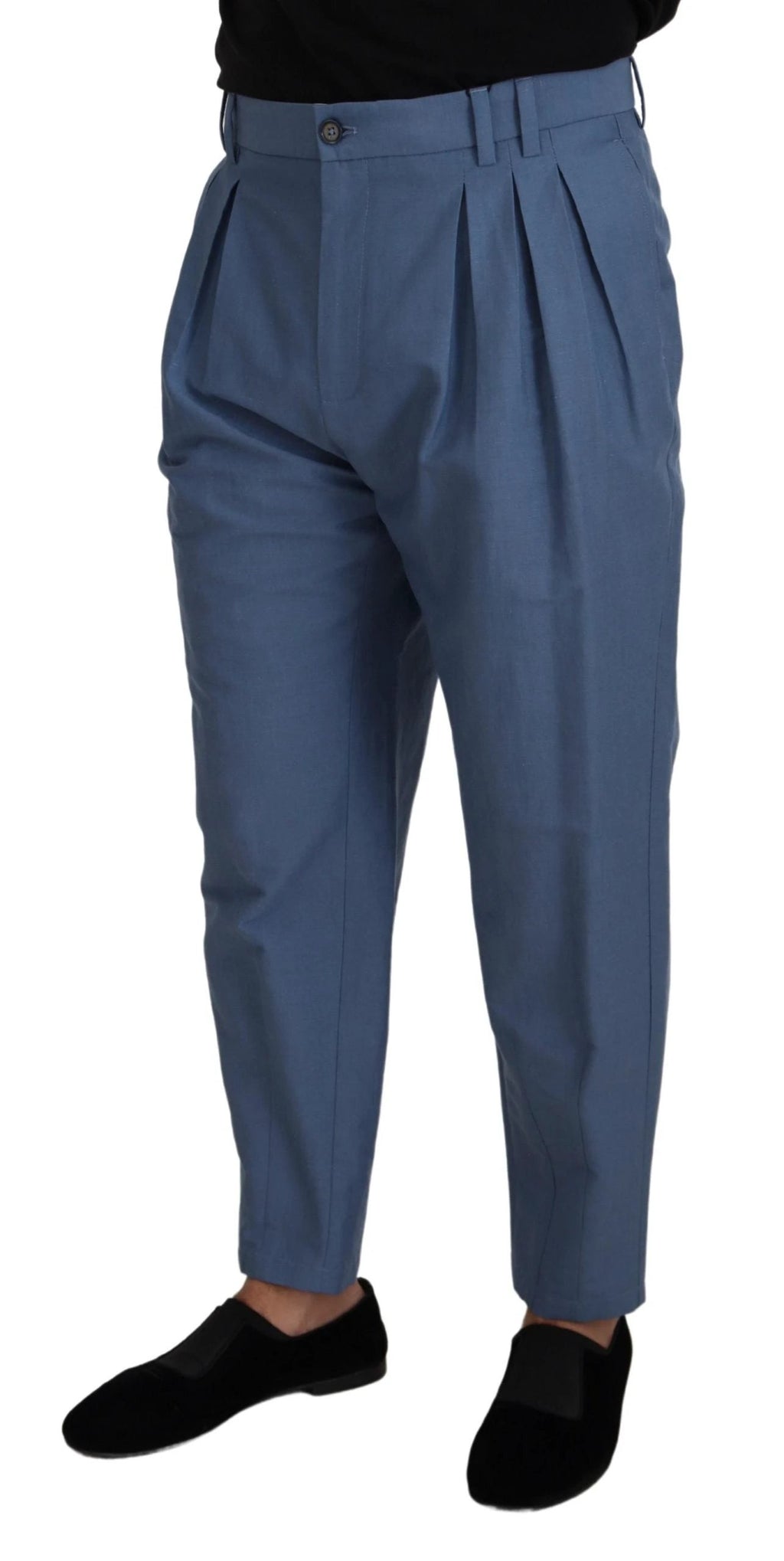 Dolce & Gabbana Blue Linen Chino Formal Pants by Dolce & Gabbana
