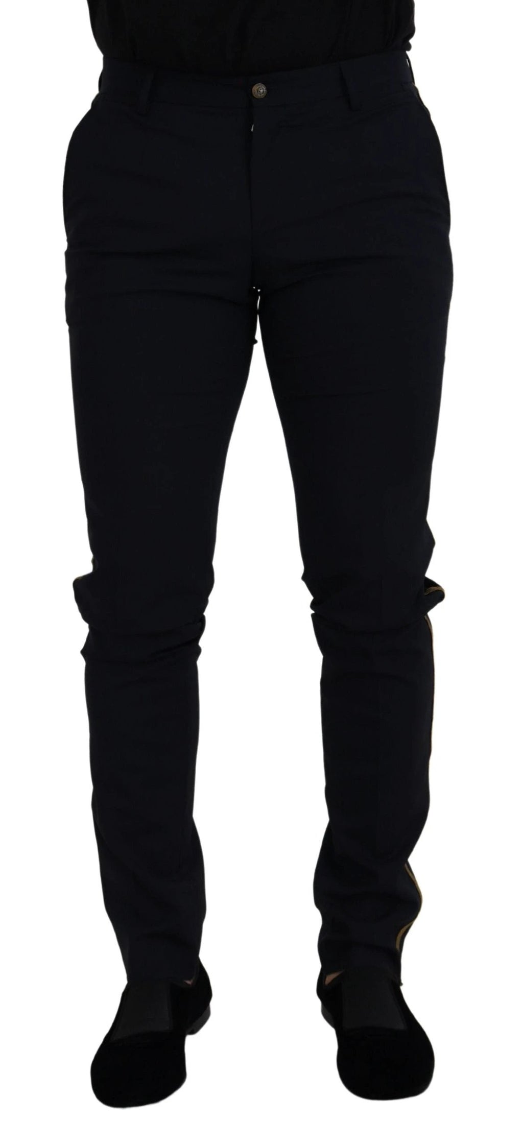 Dolce & Gabbana Black Wool Slim Formal Pants by Dolce & Gabbana
