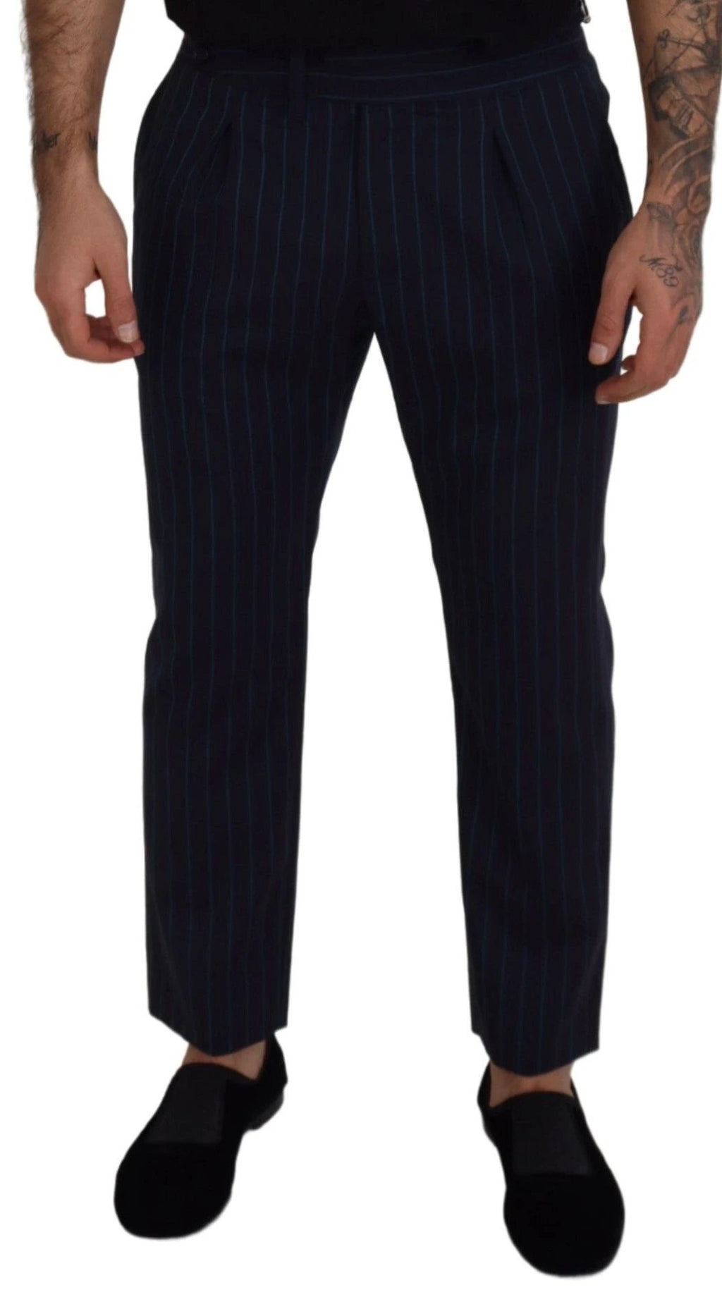Dolce & Gabbana Blue Striped Men Formal Pants by Dolce & Gabbana