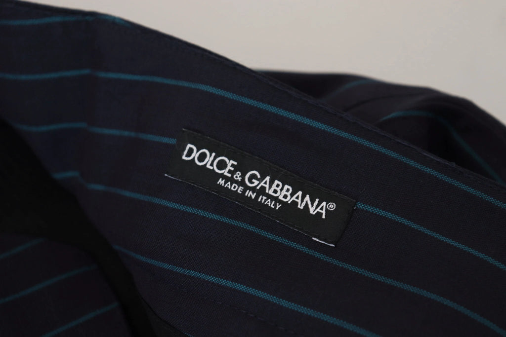 Dolce & Gabbana Blue Striped Men Formal Pants by Dolce & Gabbana