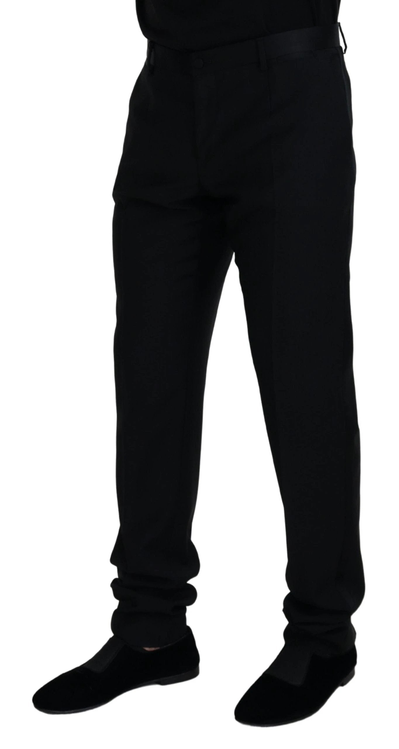 Dolce & Gabbana Black Wool Chino Formal Pants by Dolce & Gabbana