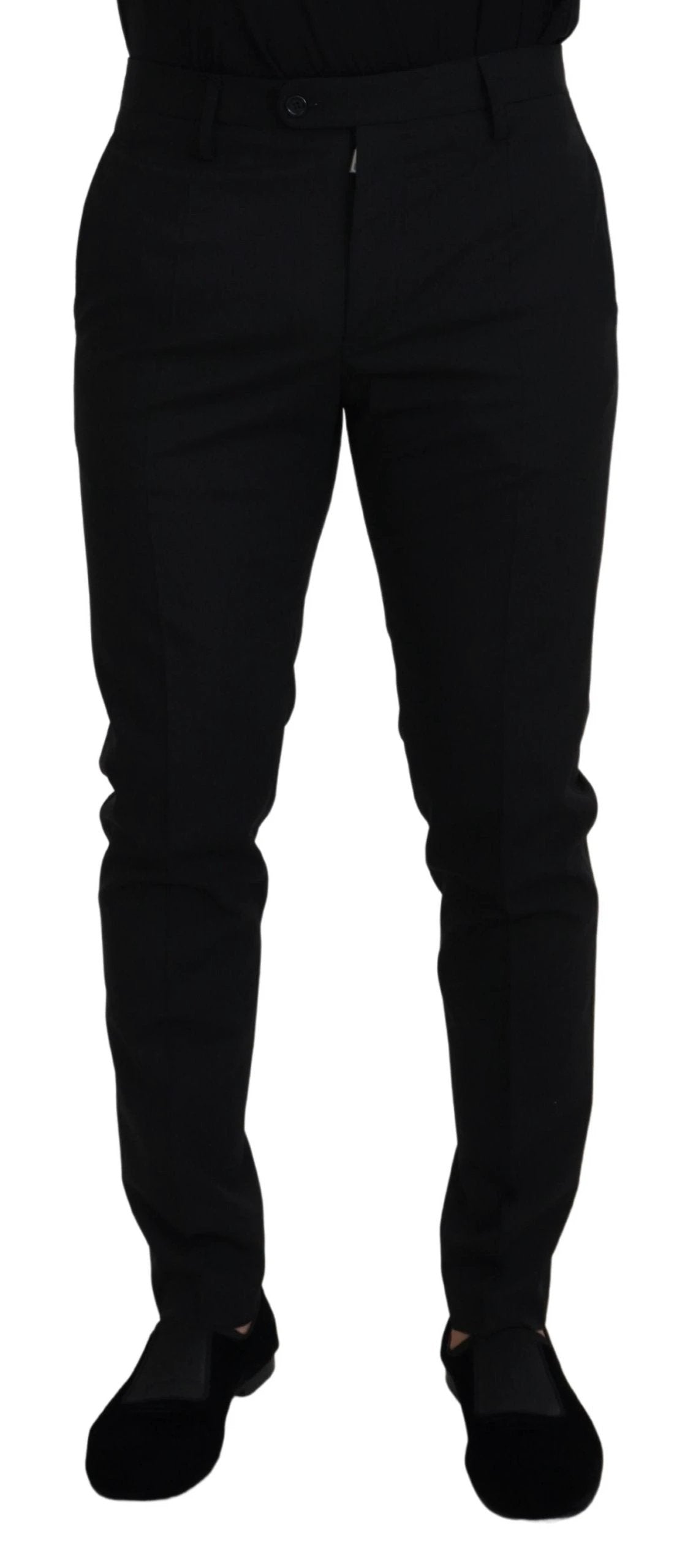 Dolce & Gabbana Black Polyester Chino Formal Pants by Dolce & Gabbana