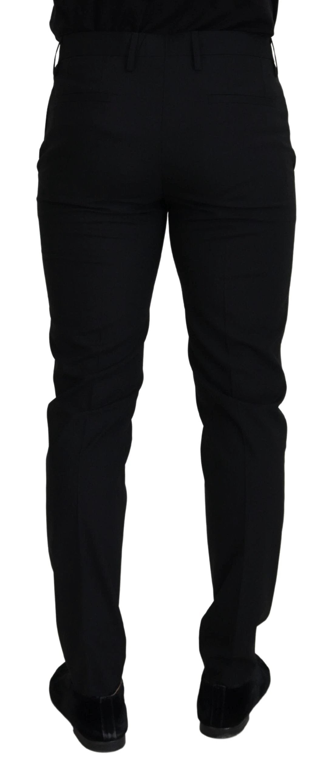 Dolce & Gabbana Black Polyester Chino Formal Pants by Dolce & Gabbana