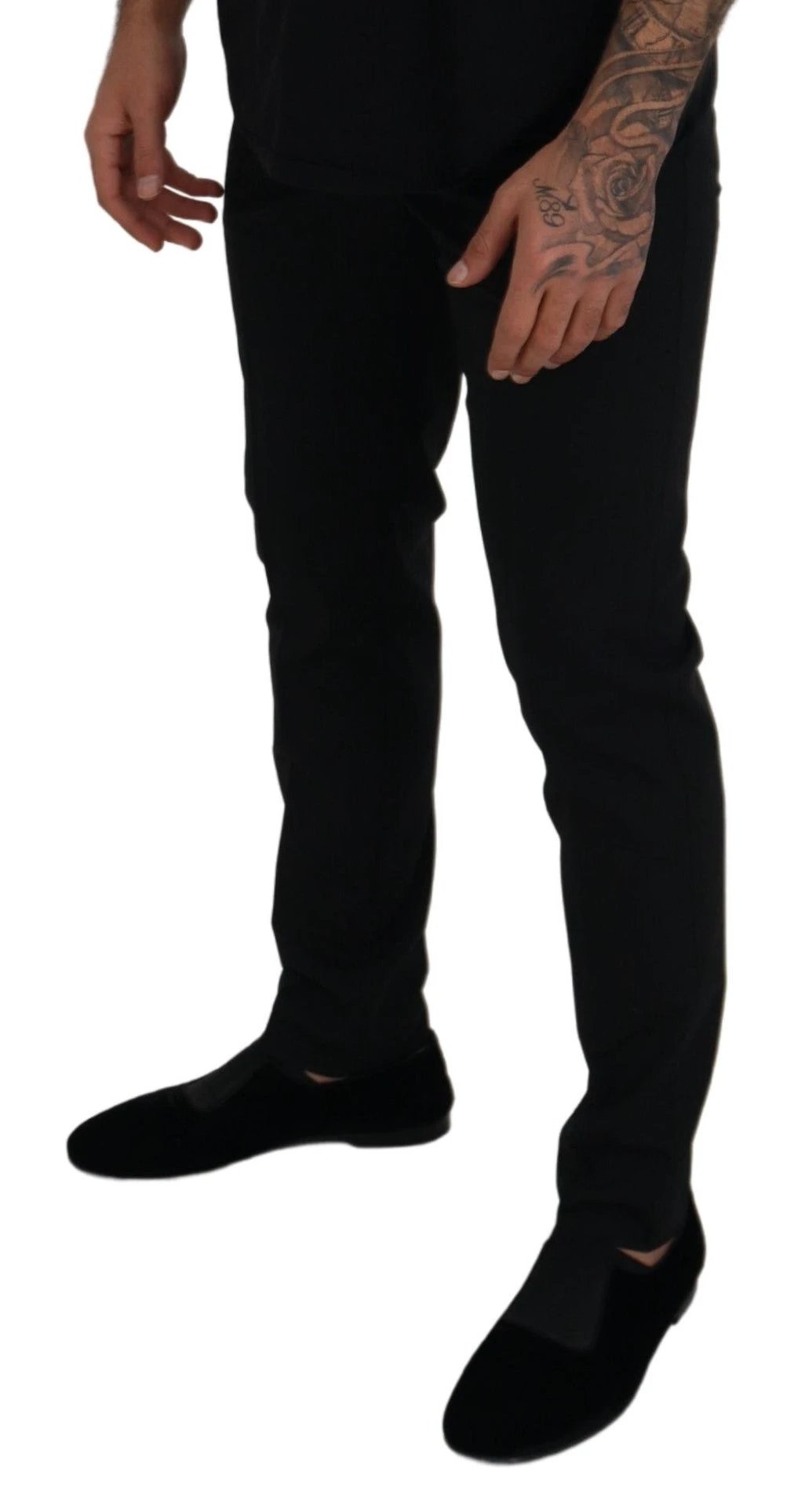Dolce & Gabbana Black Polyester Chino Formal Pants by Dolce & Gabbana