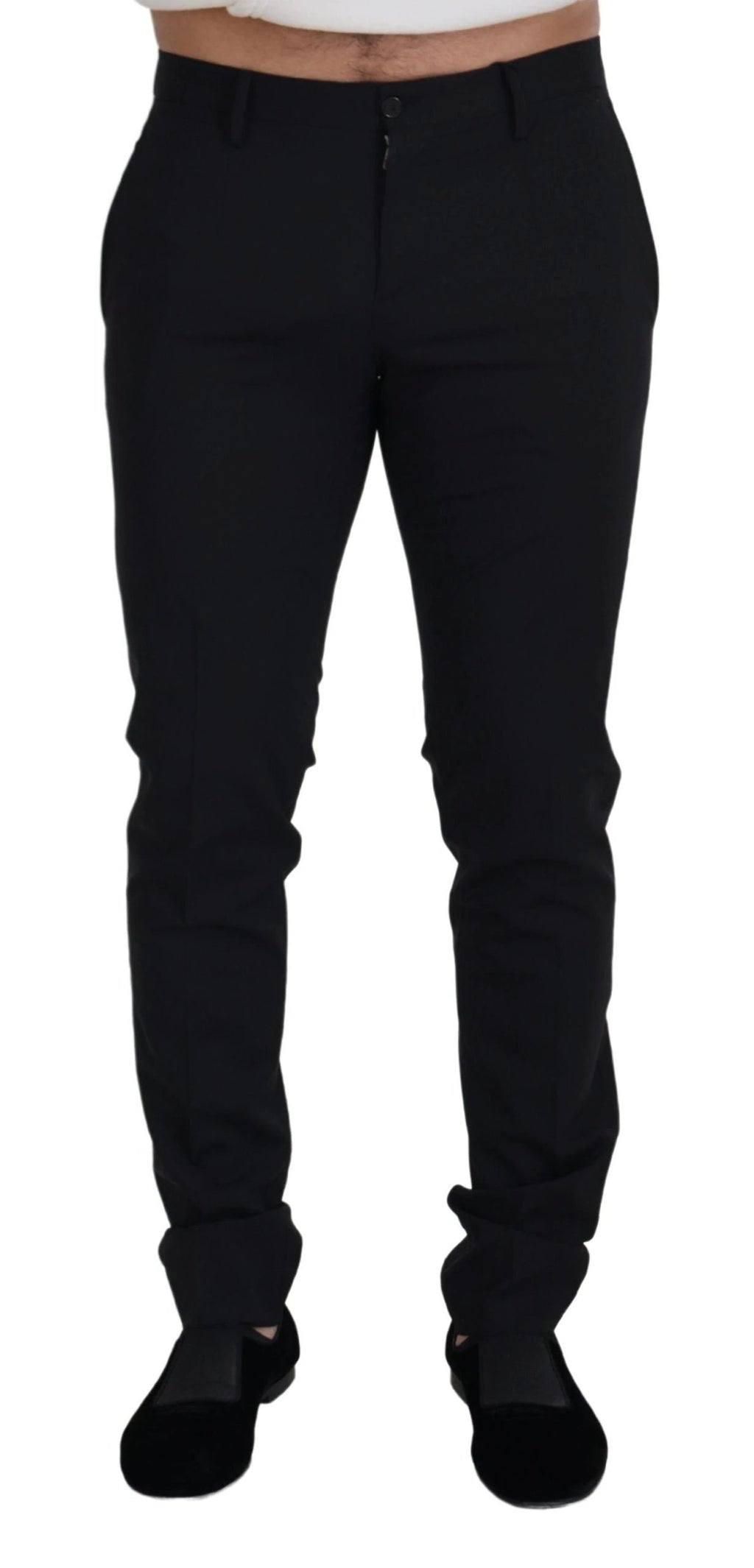 Dolce & Gabbana Black Wool Chino Formal Pants by Dolce & Gabbana