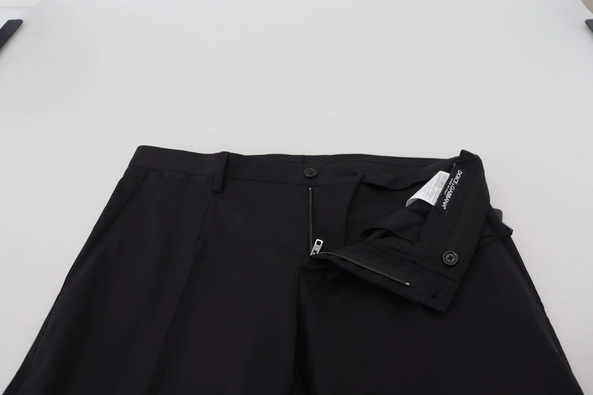 Dolce & Gabbana Black Wool Chino Formal Pants by Dolce & Gabbana