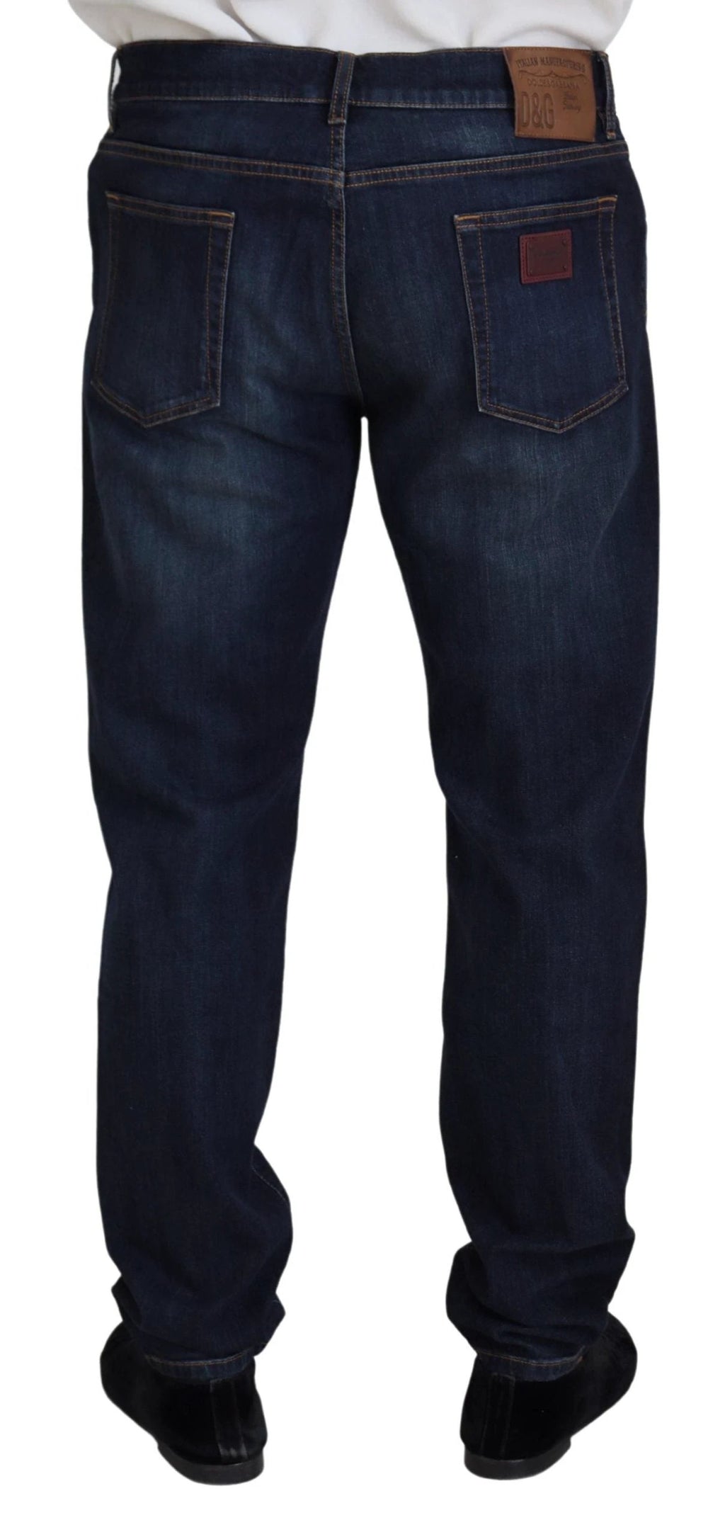 Dolce & Gabbana Blue Cotton Straight Fit Casual Denim Jeans by Dolce & Gabbana