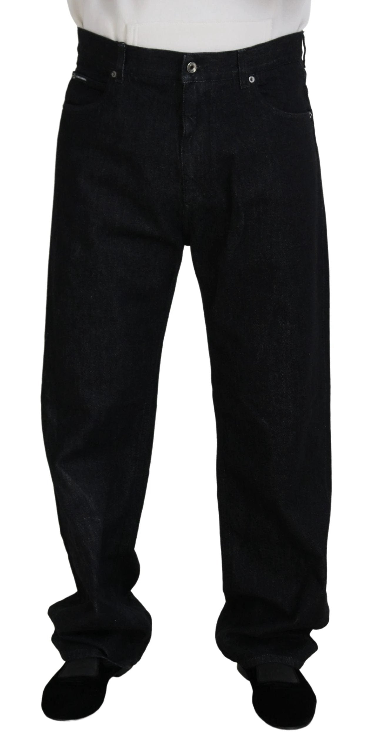 Dolce & Gabbana Black Washed Cotton Men Casual Denim Jeans by Dolce & Gabbana