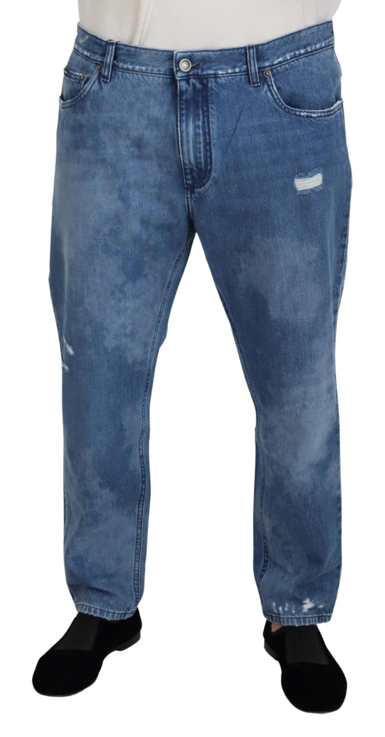 Dolce & Gabbana Blue Washed Cotton Casual Denim Jeans by Dolce & Gabbana