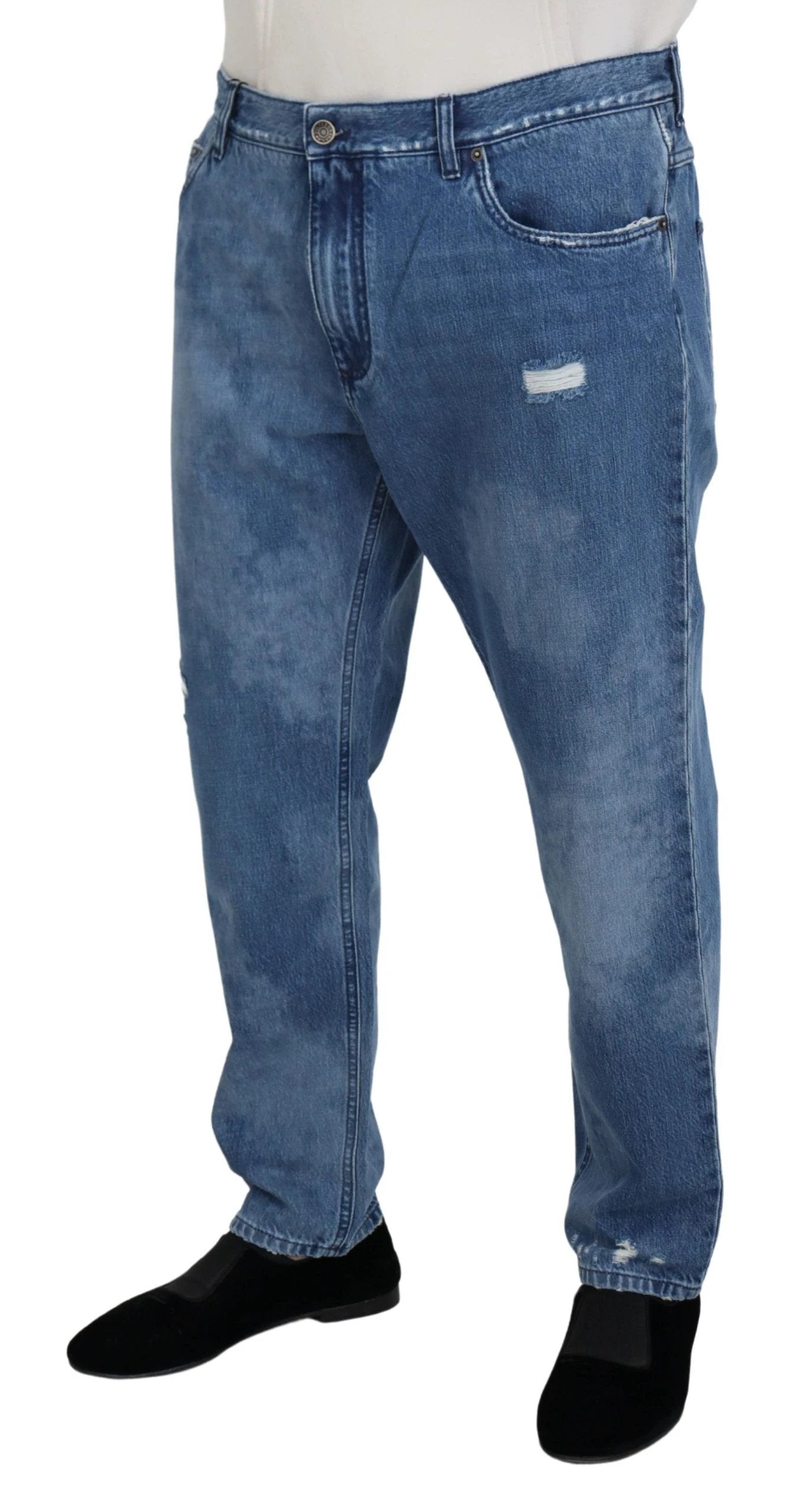 Dolce & Gabbana Blue Washed Cotton Casual Denim Jeans by Dolce & Gabbana