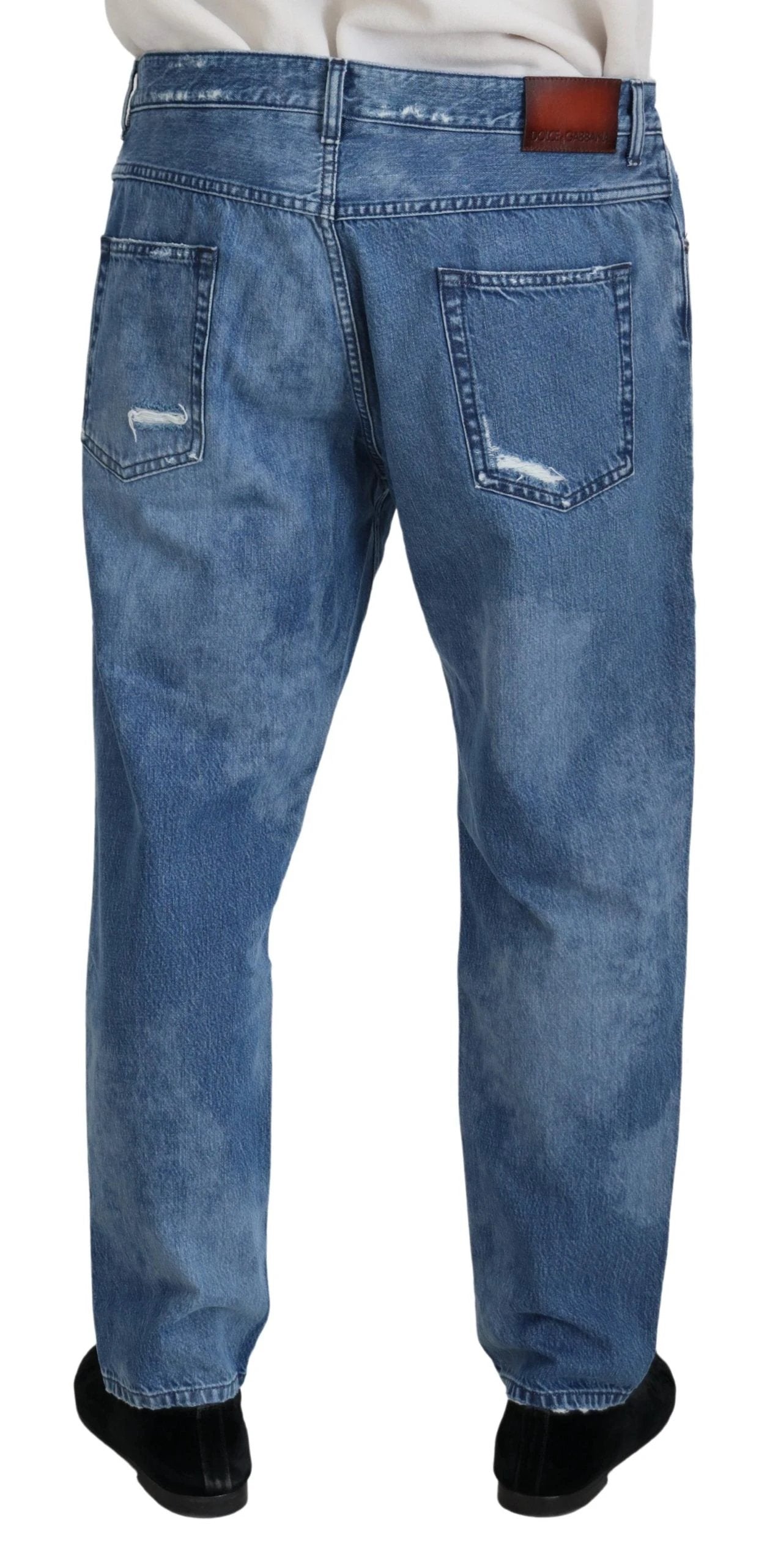 Dolce & Gabbana Blue Washed Cotton Casual Denim Jeans by Dolce & Gabbana