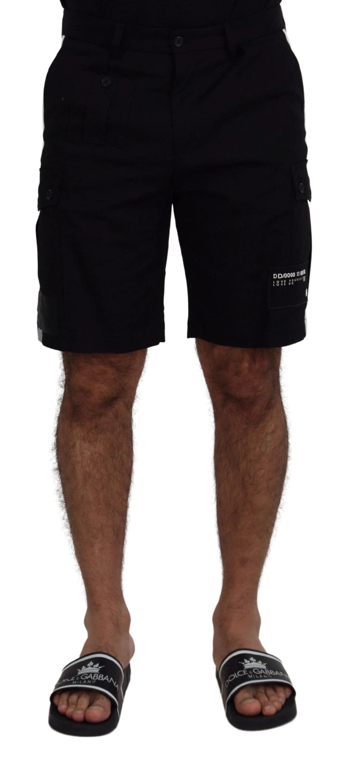 Dolce & Gabbana Black Bermuda Cargo Casual Shorts by Dolce & Gabbana