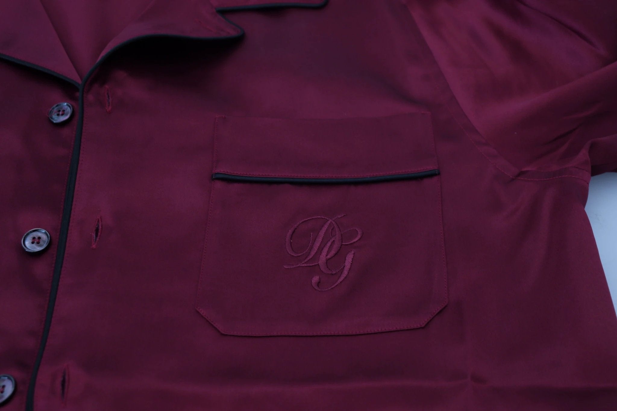 Dolce & Gabbana Red Silk Lounge Top Pajama Sleepwear Shirt by Dolce & Gabbana