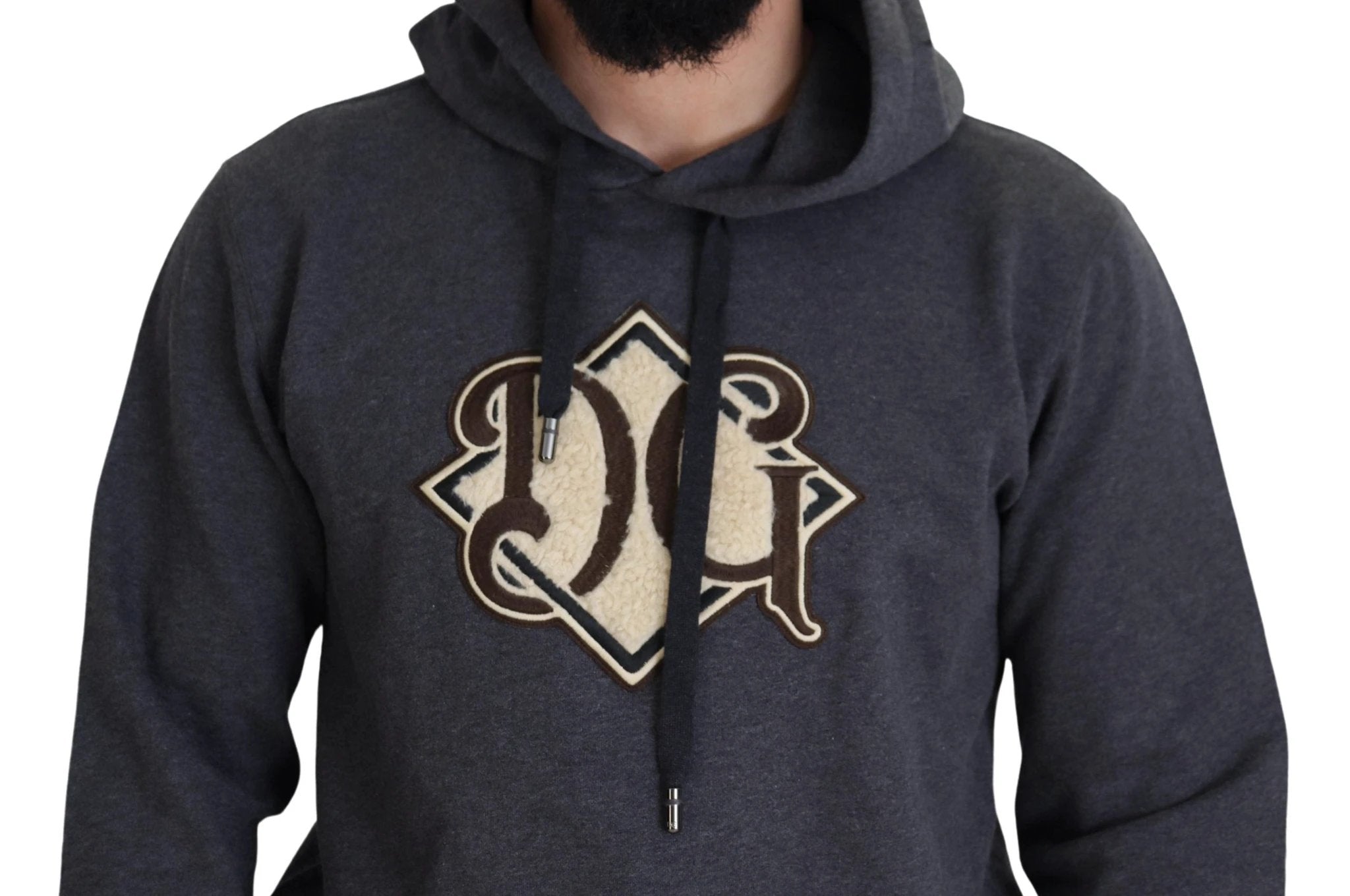 Dolce & Gabbana Gray Logo Cotton Hooded Sweatshirt Sweater by Dolce & Gabbana
