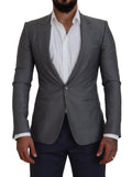 Dolce & Gabbana Gray Wool Silk Slim Fit Jacket Blazer by Dolce & Gabbana