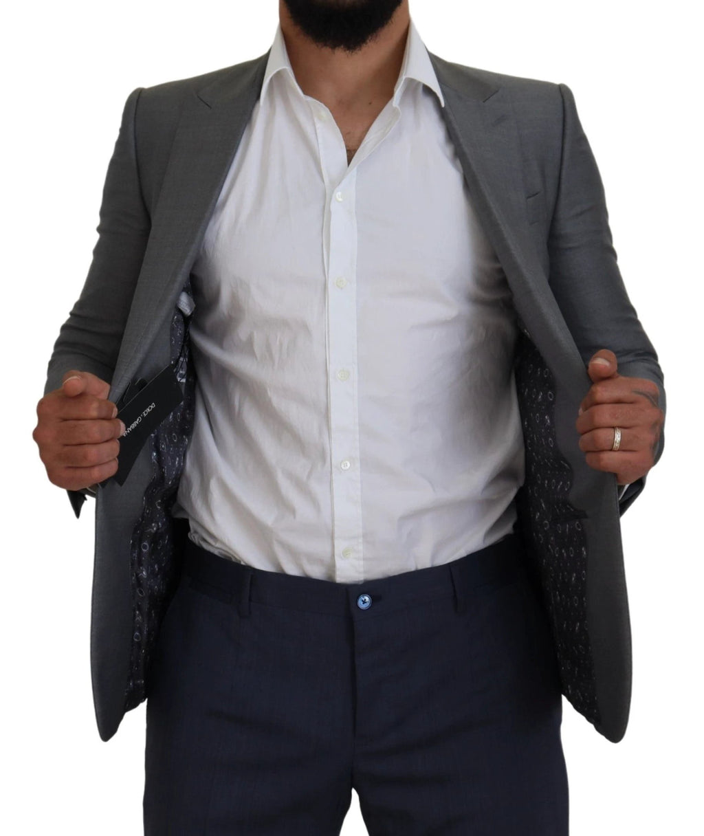 Dolce & Gabbana Gray Wool Silk Slim Fit Jacket Blazer by Dolce & Gabbana