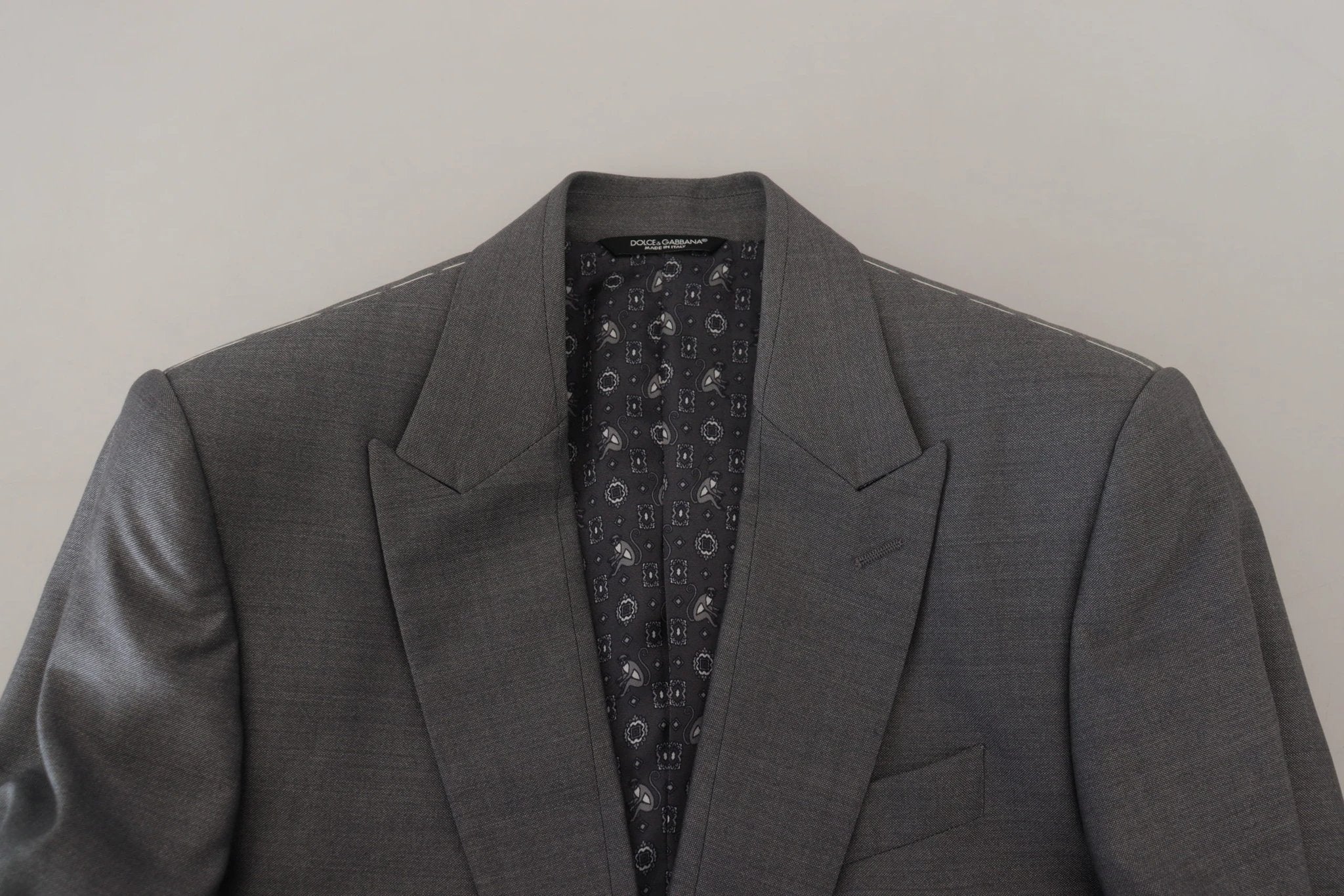 Dolce & Gabbana Gray Wool Silk Slim Fit Jacket Blazer by Dolce & Gabbana