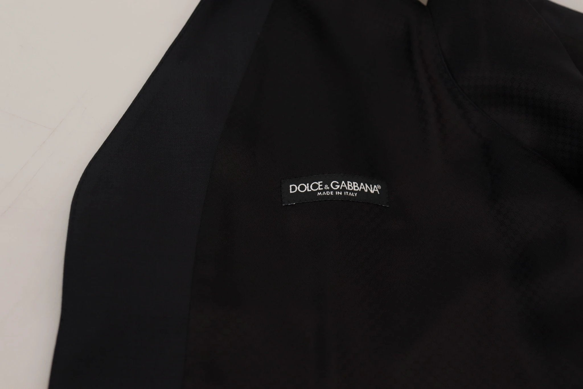 Dolce & Gabbana Black Wool Stretch Waistcoat Formal Vest by Dolce & Gabbana