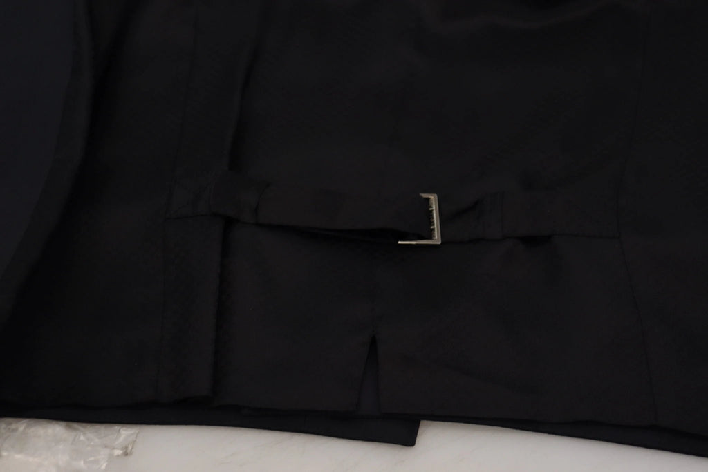 Dolce & Gabbana Black Wool Stretch Waistcoat Formal Vest by Dolce & Gabbana