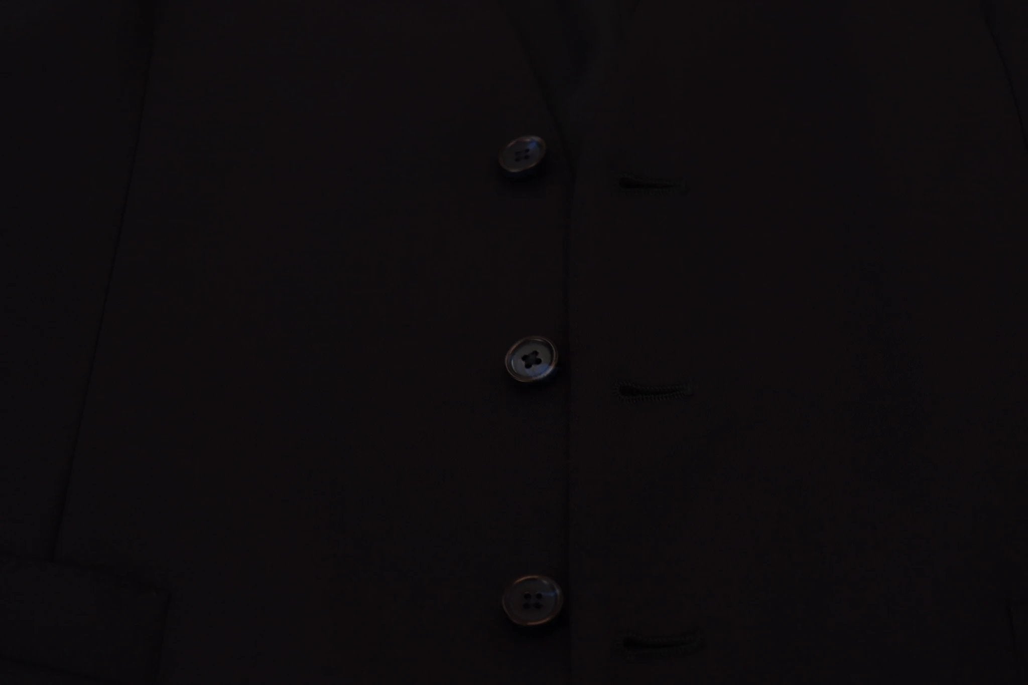Dolce & Gabbana Dark Blue Wool Stretch Waistcoat Formal Vest by Dolce & Gabbana