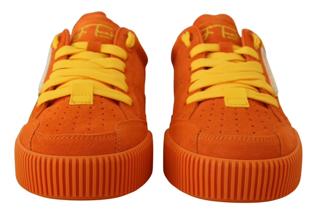 Dolce & Gabbana Orange Leather P.j. Tucker Sneakers Shoes by Dolce & Gabbana