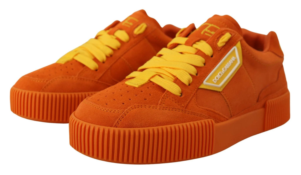 Dolce & Gabbana Orange Leather P.j. Tucker Sneakers Shoes by Dolce & Gabbana