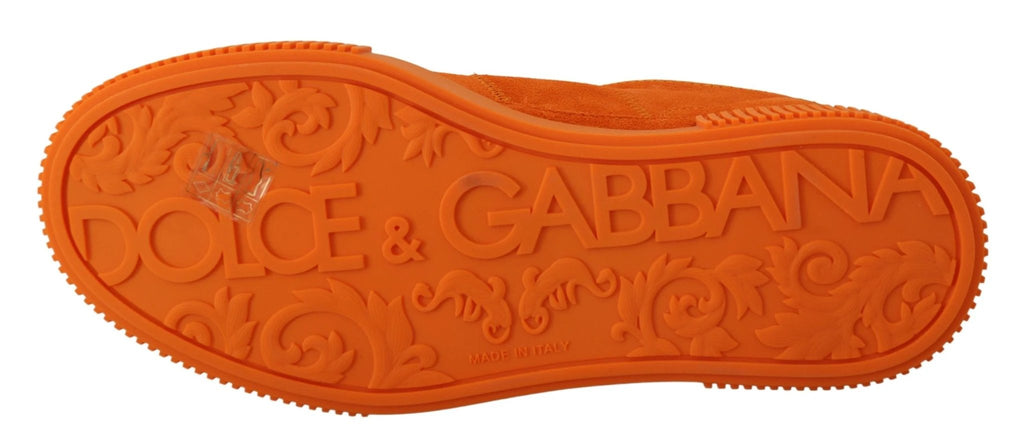 Dolce & Gabbana Orange Leather P.j. Tucker Sneakers Shoes by Dolce & Gabbana