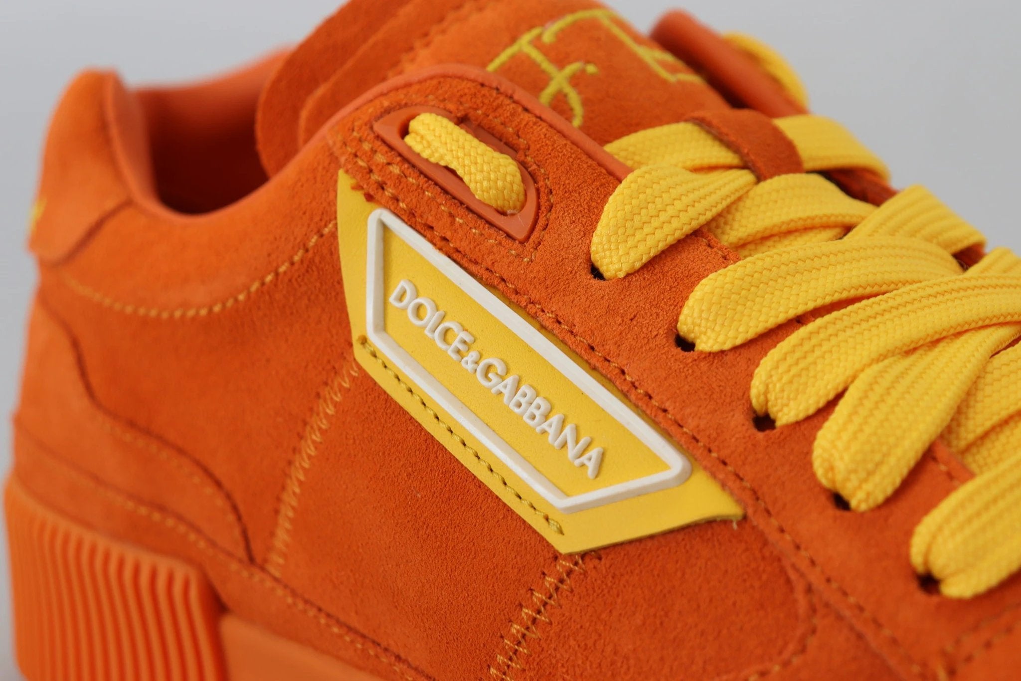 Dolce & Gabbana Orange Leather P.j. Tucker Sneakers Shoes by Dolce & Gabbana