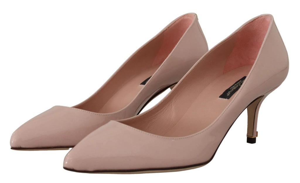 Dolce & Gabbana Pink Patent Leather Kitten Heels Pumps Shoes by Dolce & Gabbana