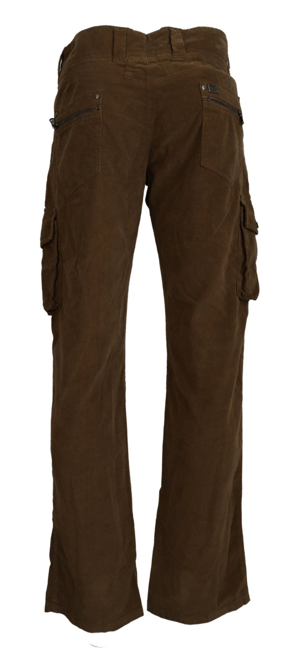 Ermanno Scervino Brown Cotton Corduroy Cargo Pants by Ermanno Scervino