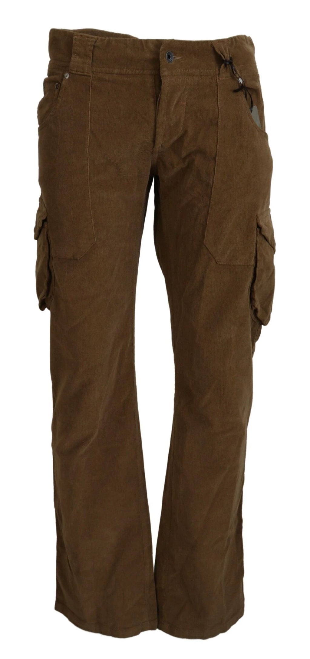Ermanno Scervino Brown Cotton Corduroy Cargo Pants by Ermanno Scervino