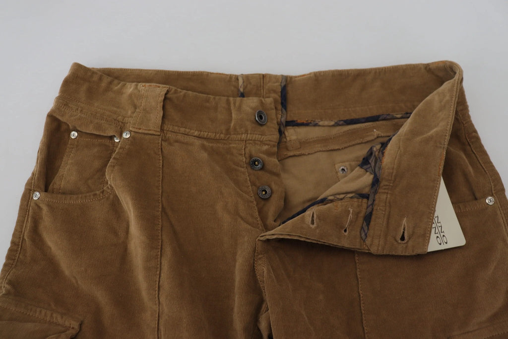 Ermanno Scervino Brown Cotton Corduroy Cargo Pants by Ermanno Scervino