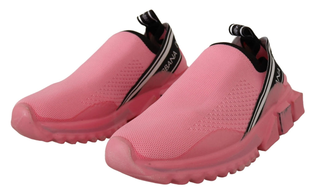 Dolce & Gabbana Pink Low Top Slip On Casual Sorrento Sneakers by Dolce & Gabbana
