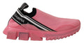 Dolce & Gabbana Pink Low Top Slip On Casual Sorrento Sneakers by Dolce & Gabbana