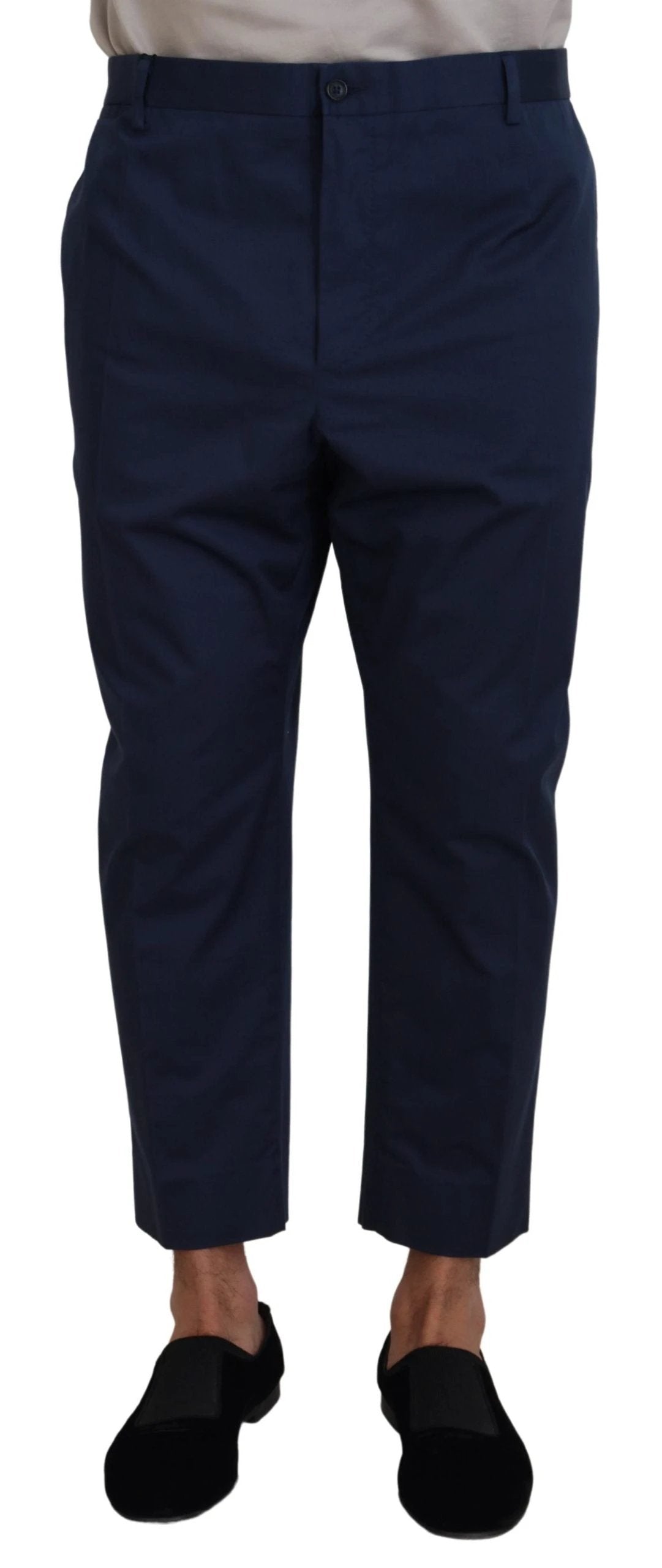 Dolce & Gabbana Blue Cotton Men Cropped Pants by Dolce & Gabbana