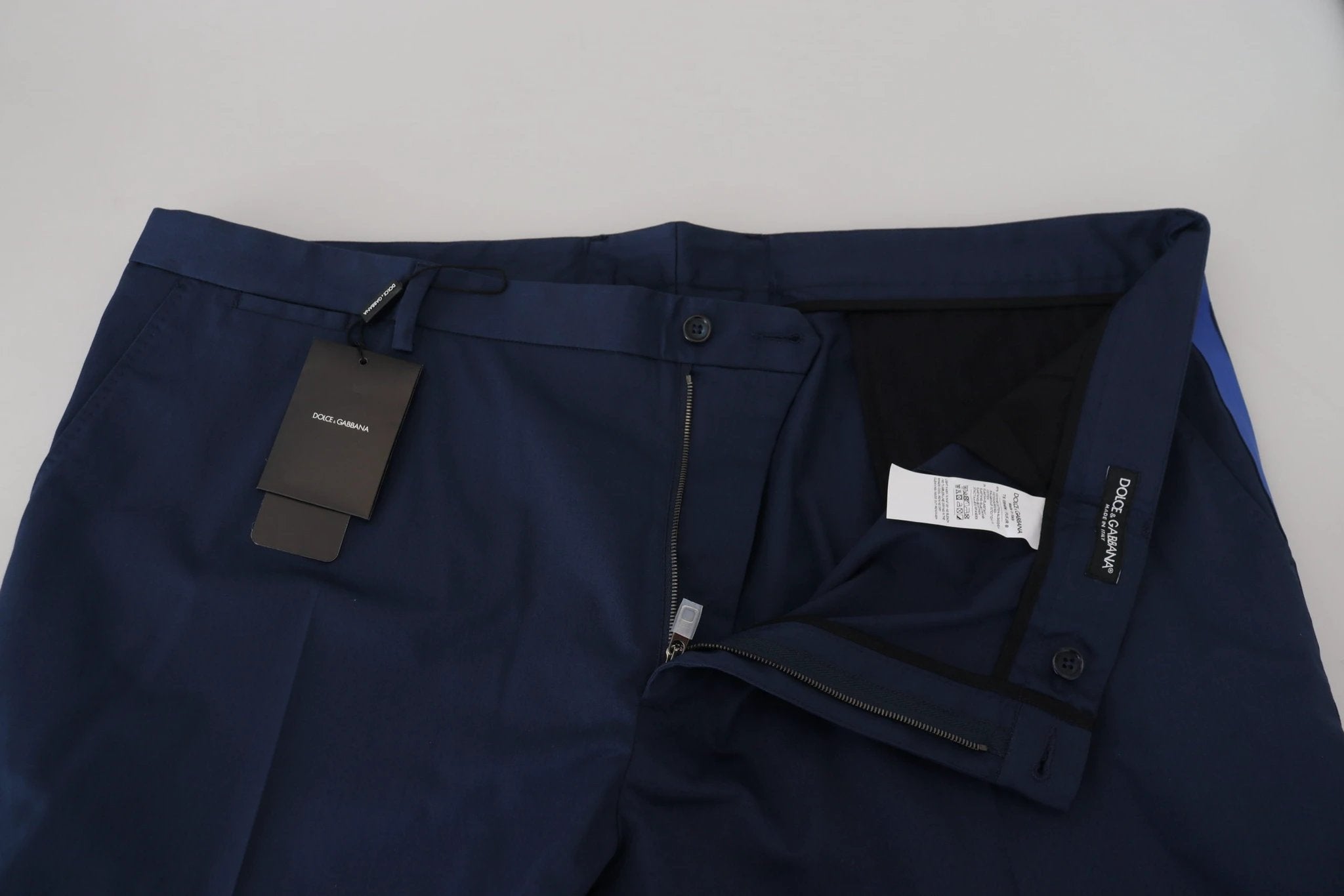 Dolce & Gabbana Blue Cotton Men Cropped Pants by Dolce & Gabbana