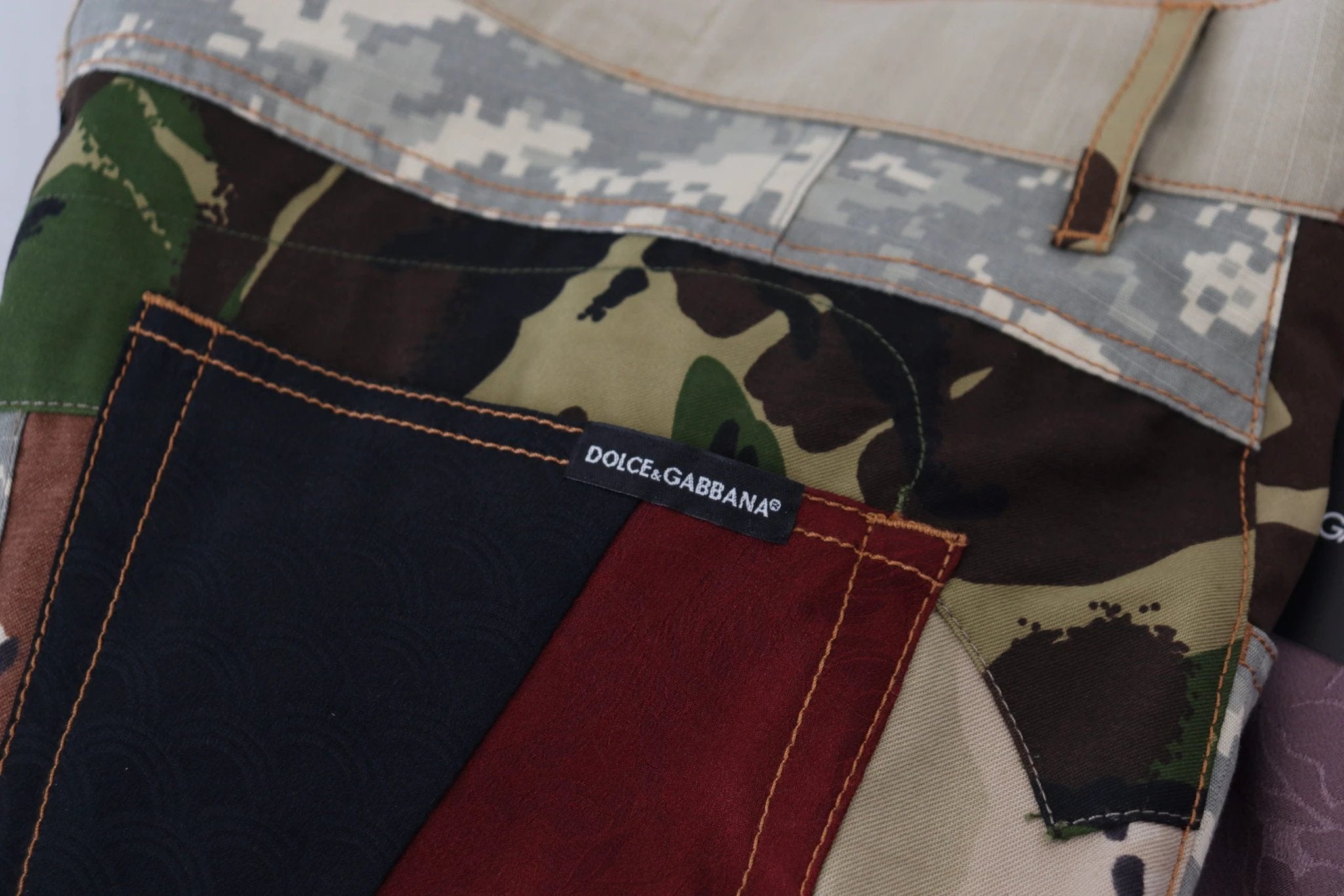 Dolce & Gabbana Multicolor Silk Patchwork Men Denim Jeans by Dolce & Gabbana