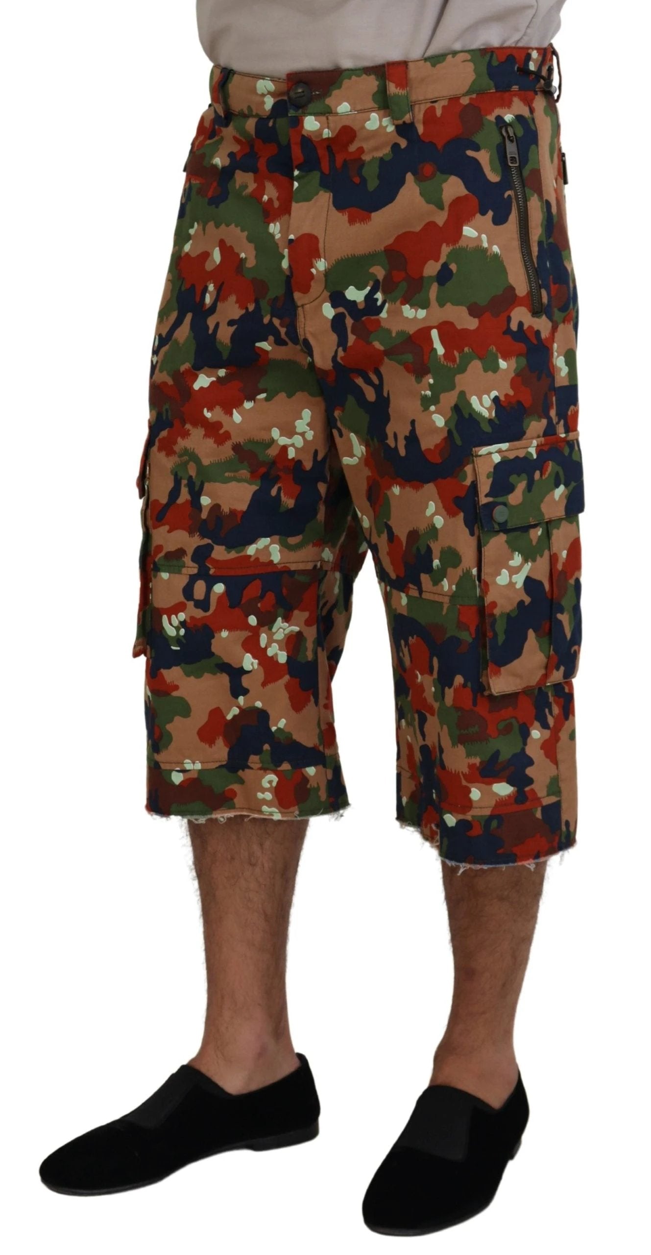 Dolce & Gabbana Multicolor Cotton Camouflaged Cargo Shorts by Dolce & Gabbana