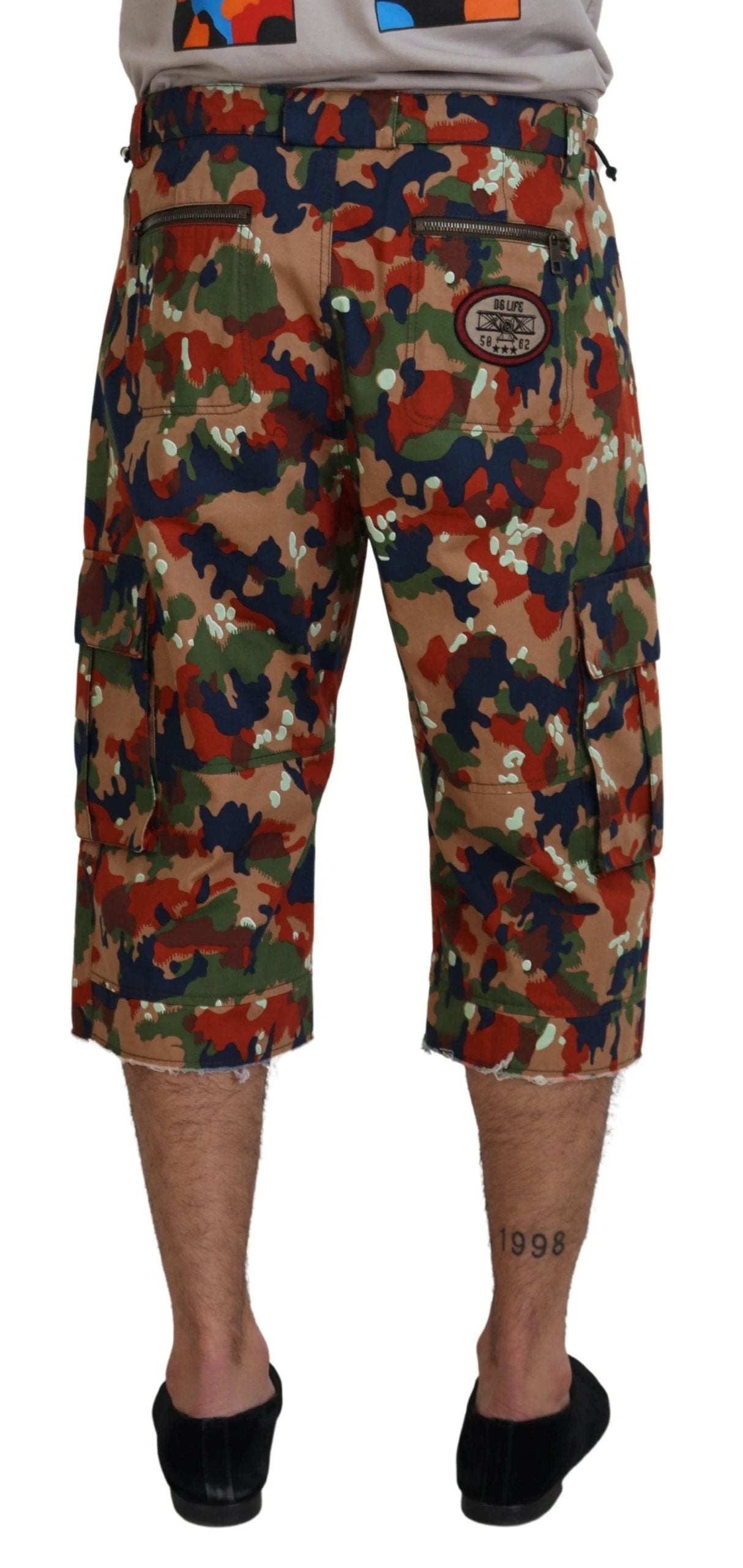 Dolce & Gabbana Multicolor Cotton Camouflaged Cargo Shorts by Dolce & Gabbana